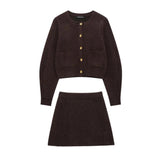 Conjunto Tricô Suêter e Saia