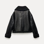 Jaqueta de Couro Forrada em Lã