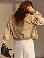 Jaqueta Bomber com Bolsos Clássica