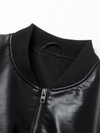 Jaqueta Bomber de Couro Sintético