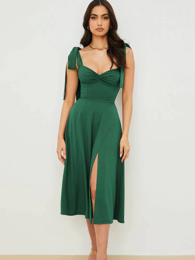 Vestido Feminino Longo Com Fenda - Elisa