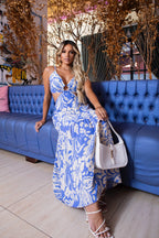 Vestido Longo Estampa Florida - Brunelle