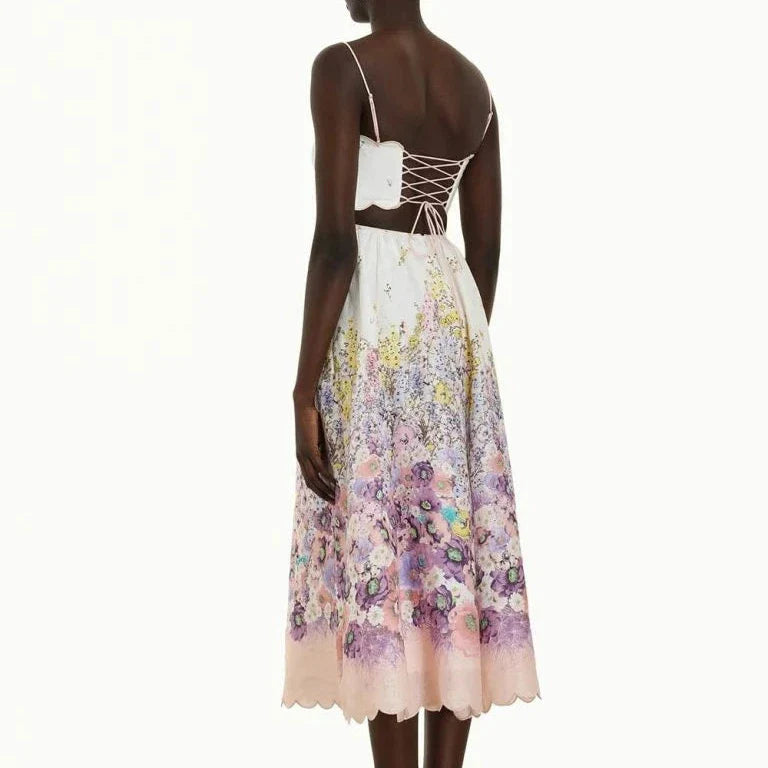 Vestido Longo Midi com Decote Reto