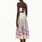 Vestido Longo Midi com Decote Reto