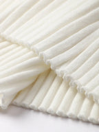 Conjunto de Tricô Canelado com Suéter de Gola Alta e Calça Flare de Cintura Alta