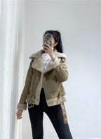 Jaqueta de Couro Forrada em Lã