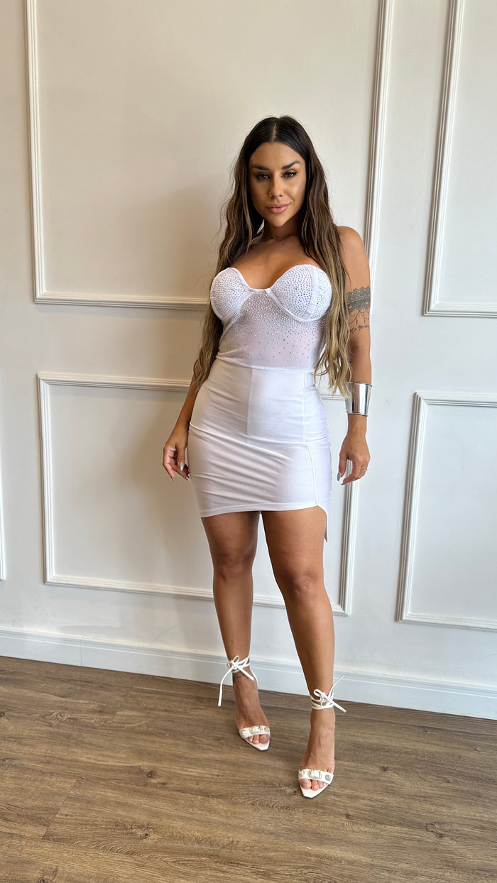 Vestido de Festa Cirrê com Strass Degradê