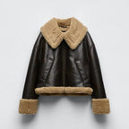 Jaqueta de Couro Forrada em Lã