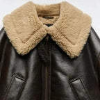 Jaqueta de Couro Forrada em Lã