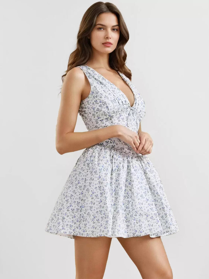 Vestido Curto com Decote V - Barbara