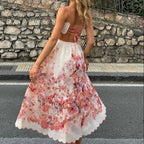 Vestido Midi com Decote Reto