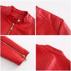 Jaqueta de Couro Gola Alta