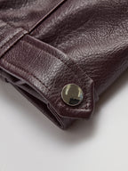 Jaqueta de Couro Sintético com Zíper - Vintage