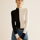 Blusa de Malha Bicolor Misturado com Lã