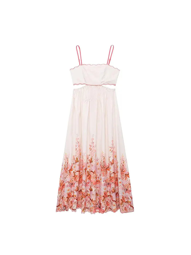 Vestido Midi com Decote Reto