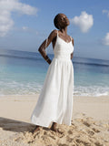 Vestido Longo de Algodão com Alças