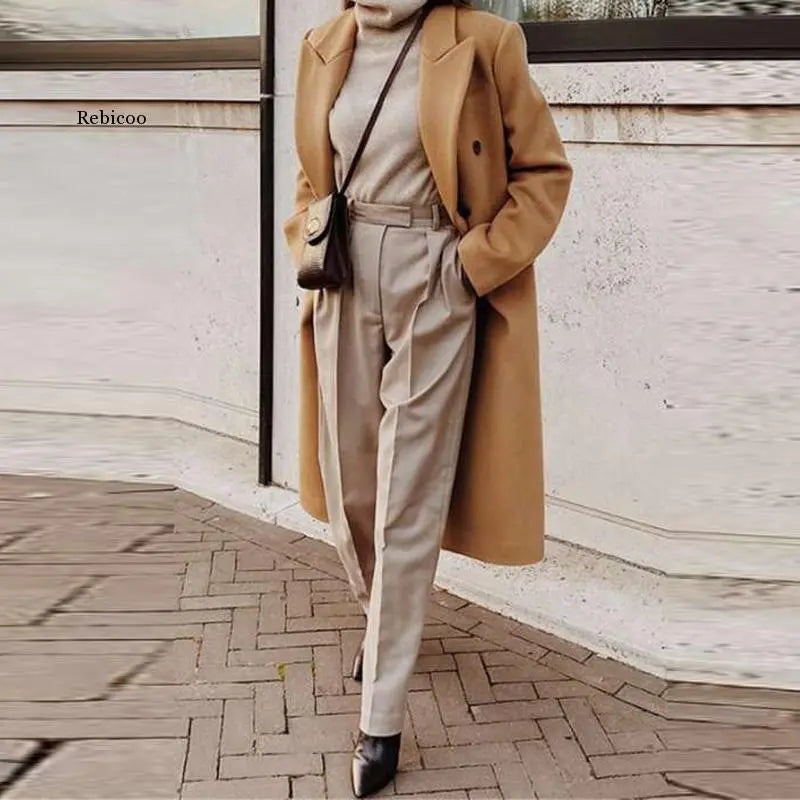 Casaco Feminino Longo de Lã Batida - Lily