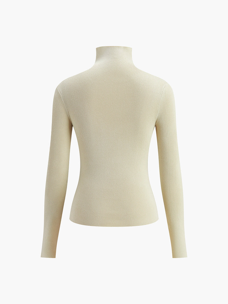 Blusa de Malha Manga Longa Dupla Face