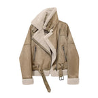 Jaqueta de Couro Forrada em Lã