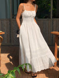 Vestido Longo Franzido com Bordado - Shift