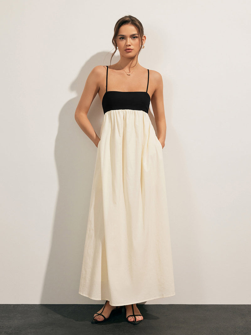 Vestido Longo com Bolso e Costas Aberta - Fleur