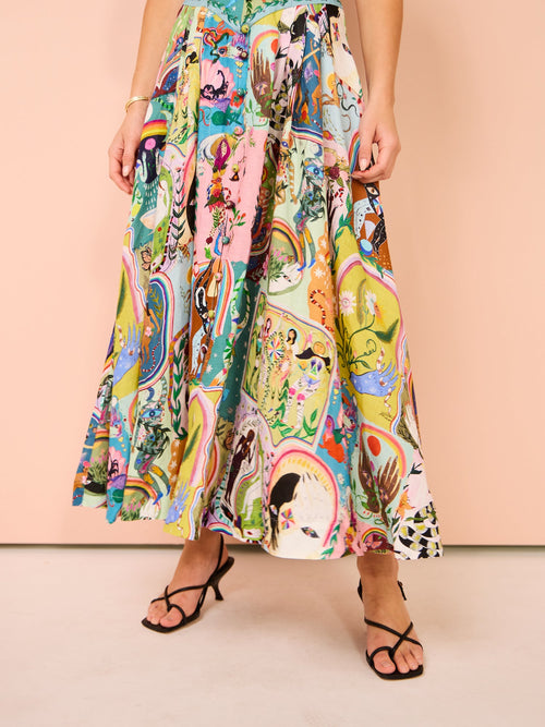 Vestido Longo Estampado Manga Bufante - Tropical