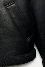 Jaqueta de Couro Forrada em Lã