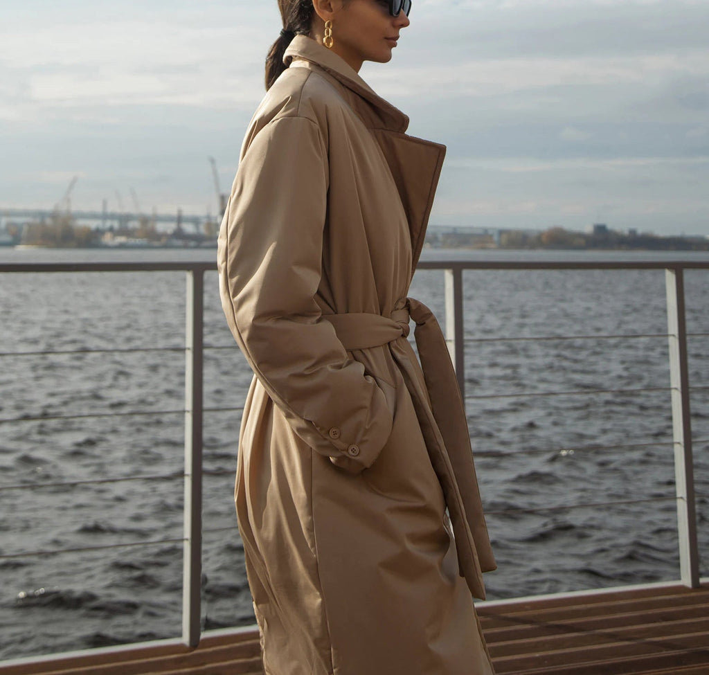 Casaco Longo com Amarração Cintura