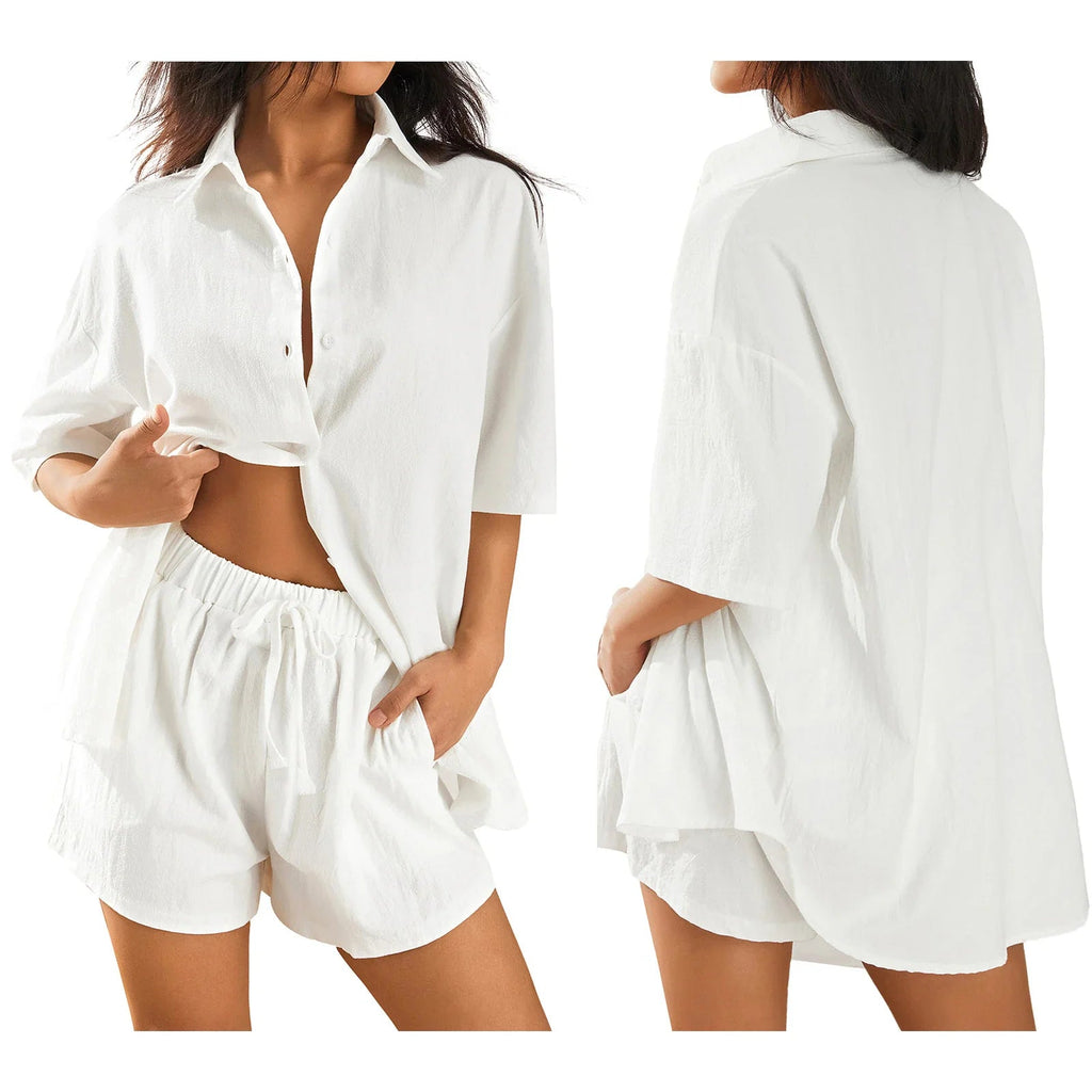 Conjunto de Blusa e Short Feminino em Linho - Mari