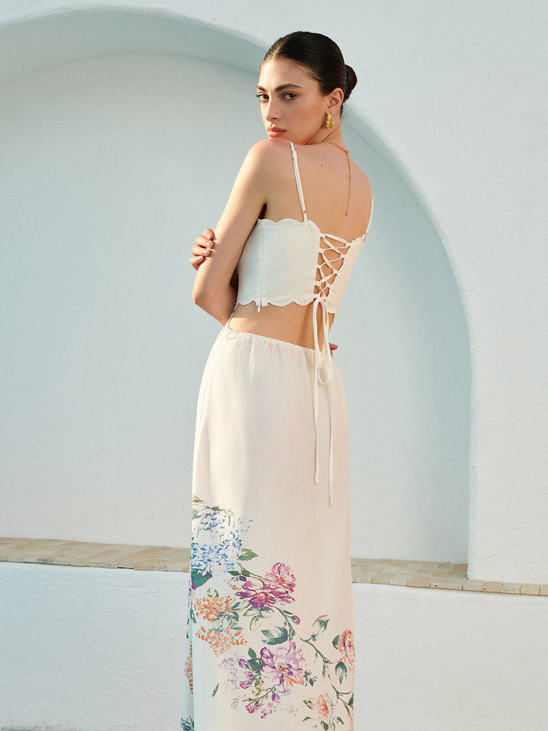 Vestido Longo com Estampa Floral - Sleeve