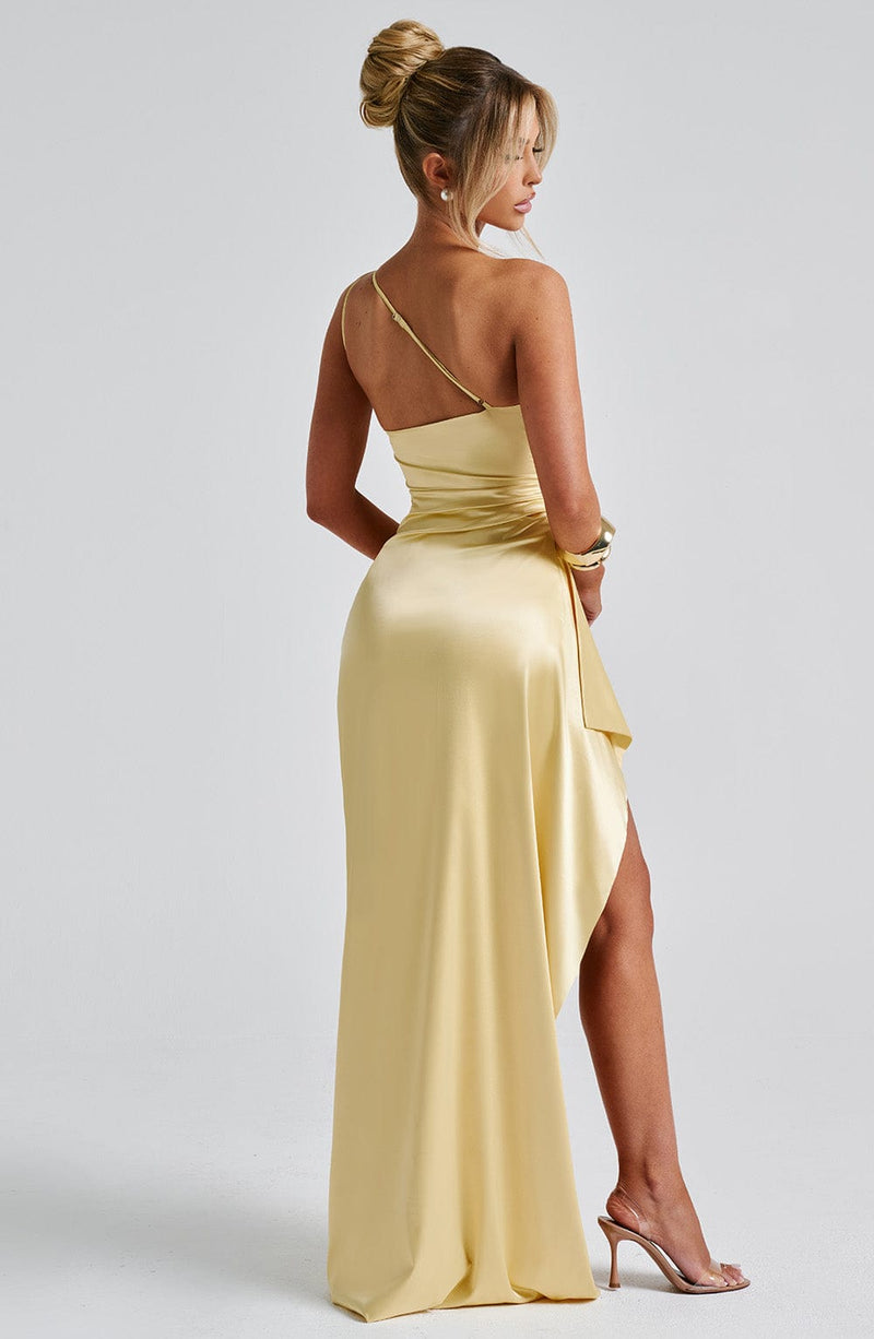 Vestido Longo em Cetim - Lemon