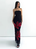 Vestido Longo com Estampa de Flores - Camellia