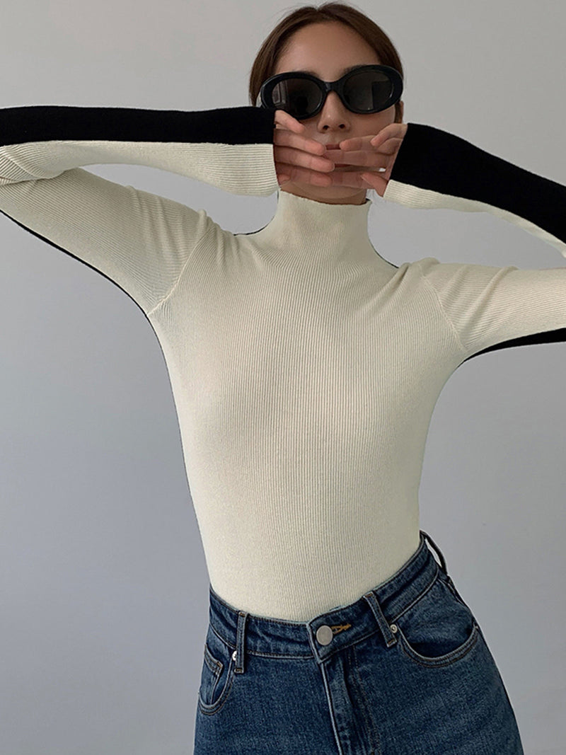 Blusa de Malha Manga Longa Dupla Face