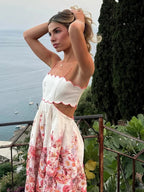 Vestido Midi com Decote Reto