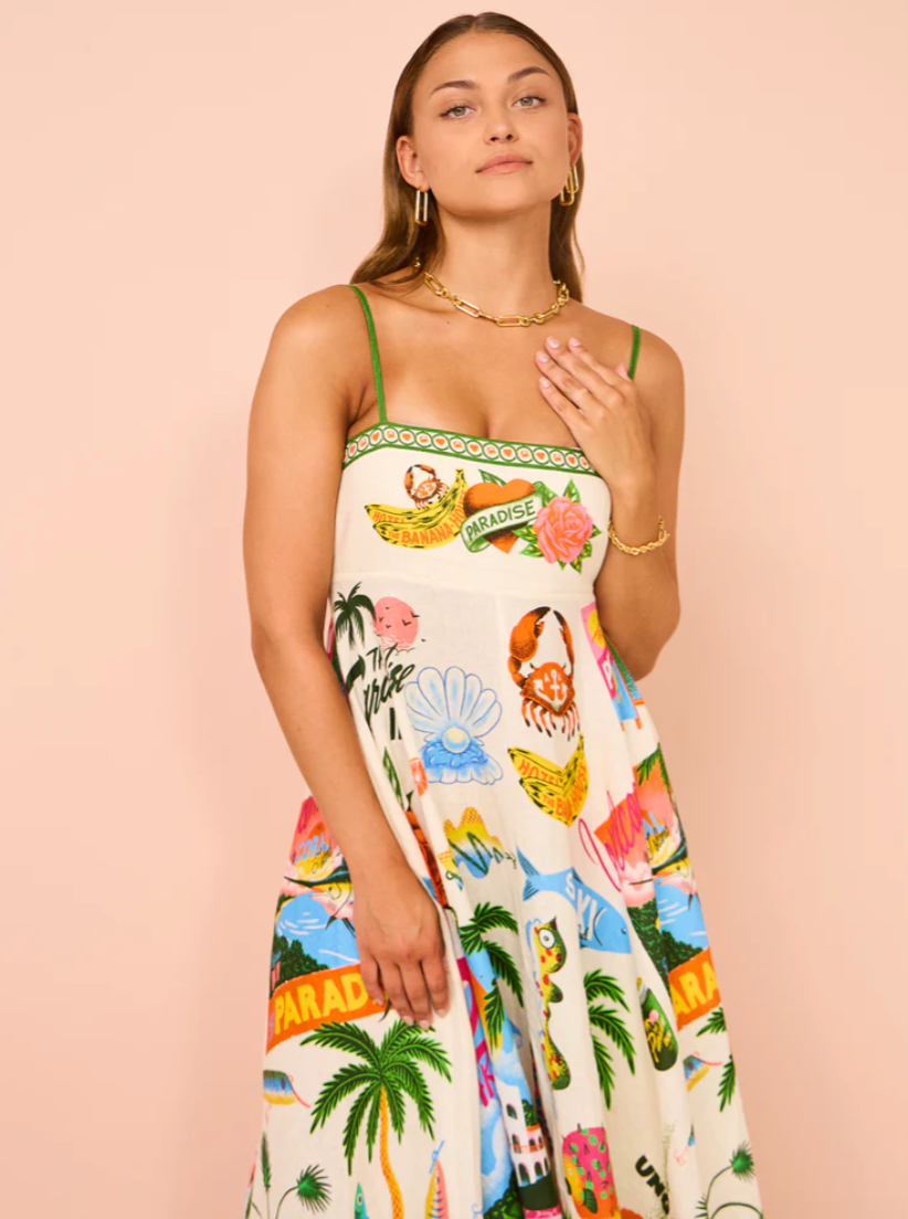 Vestido Longo Estampado - Paradise