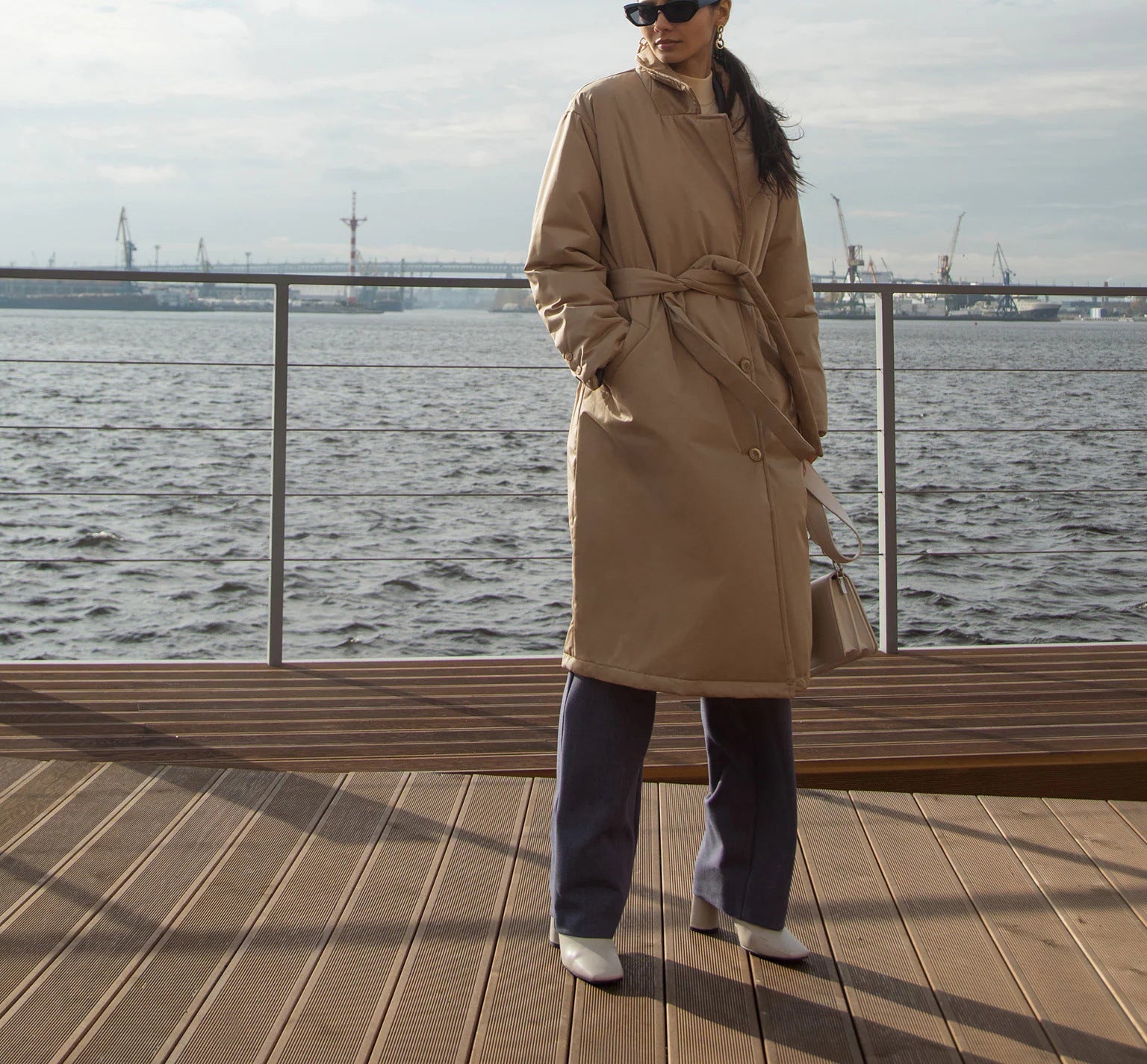 Casaco Longo com Amarração Cintura