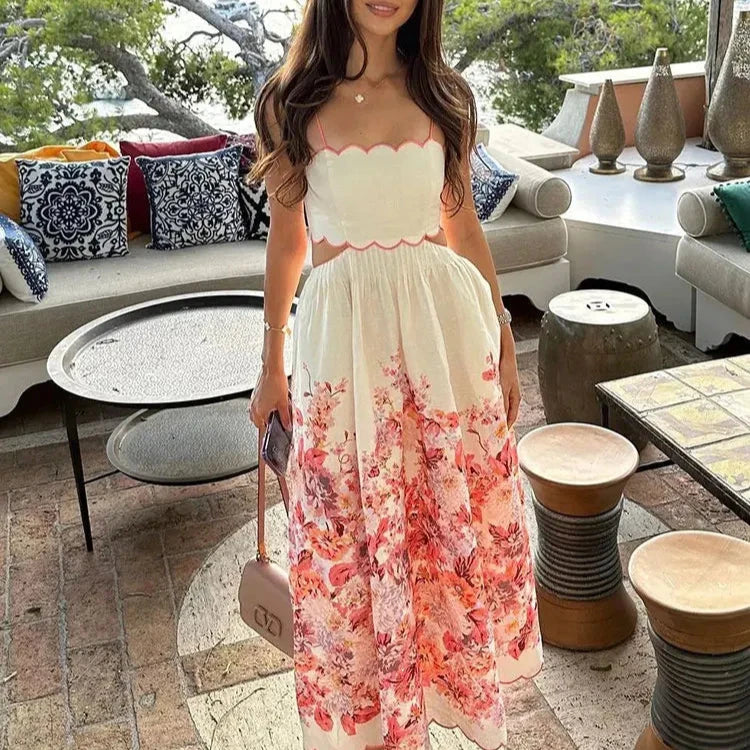 Vestido Midi com Decote Reto