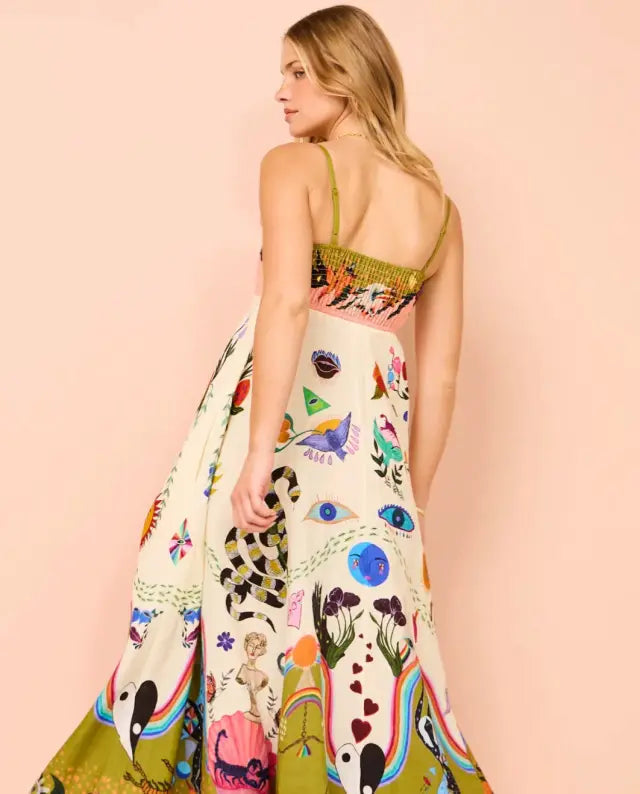 Vestido Longo Midi Estampado