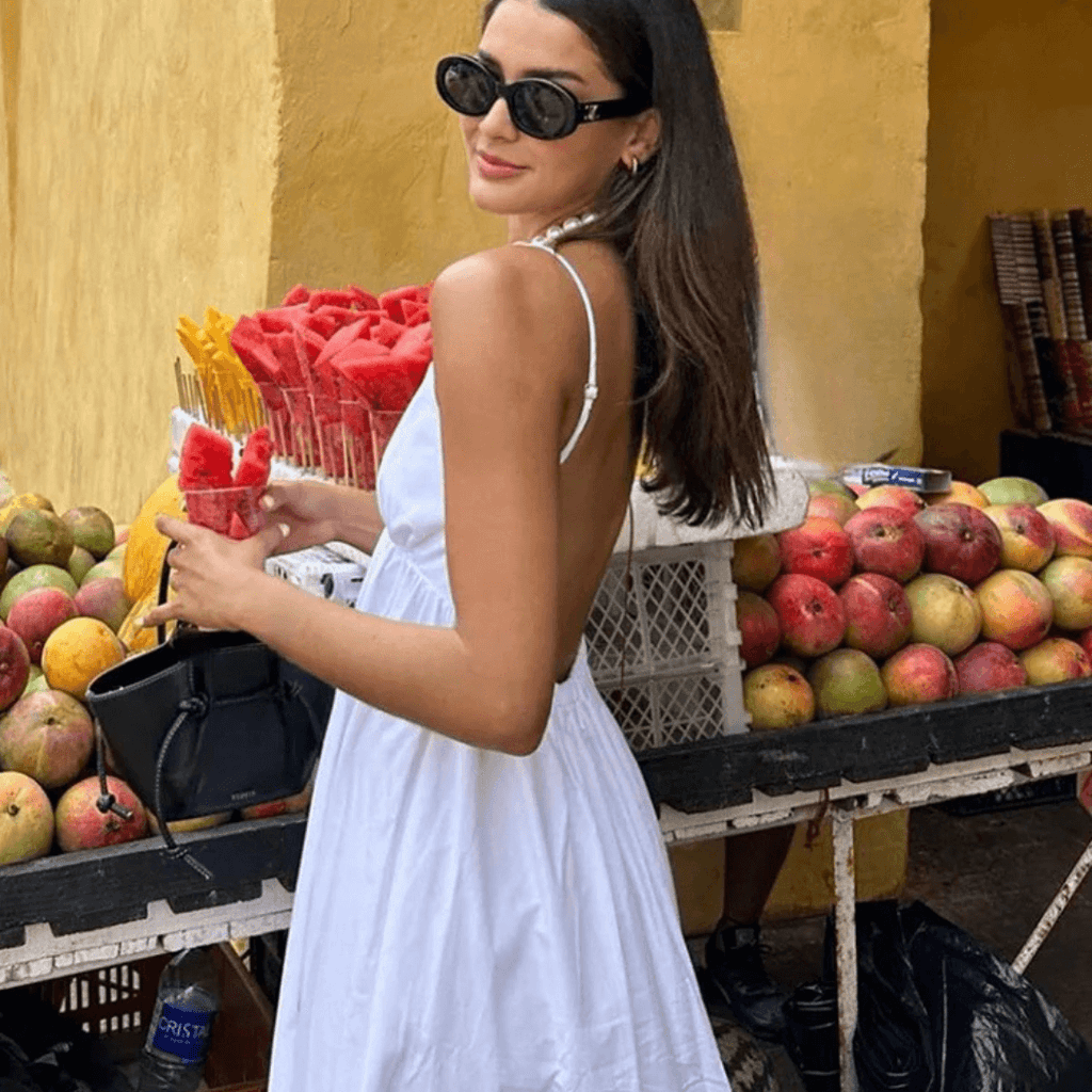 Vestido Longo Branco Decotado - Aura