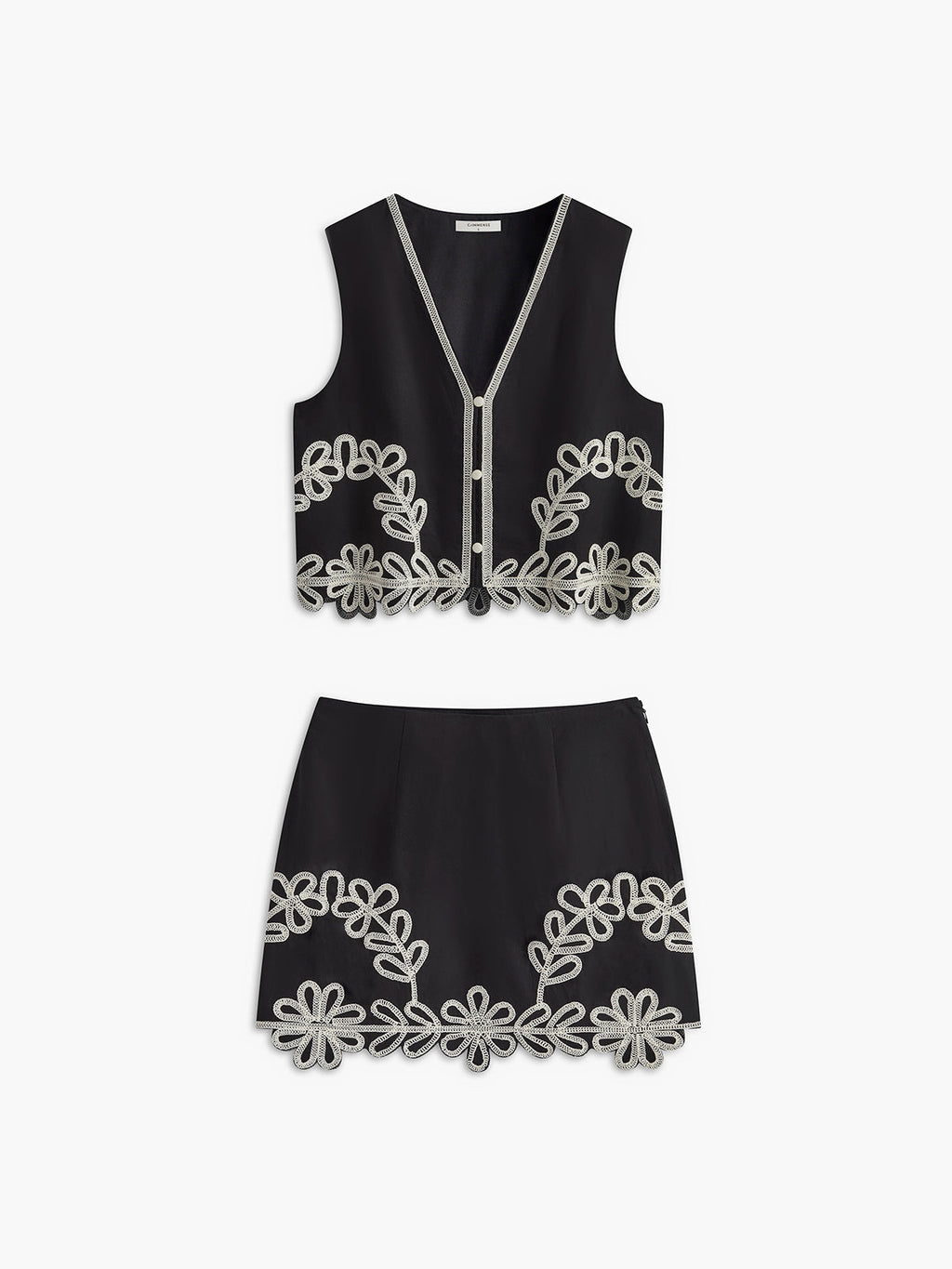 Conjunto Bordado sem Mangas