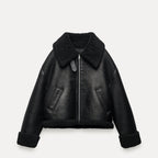 Jaqueta de Couro Forrada em Lã