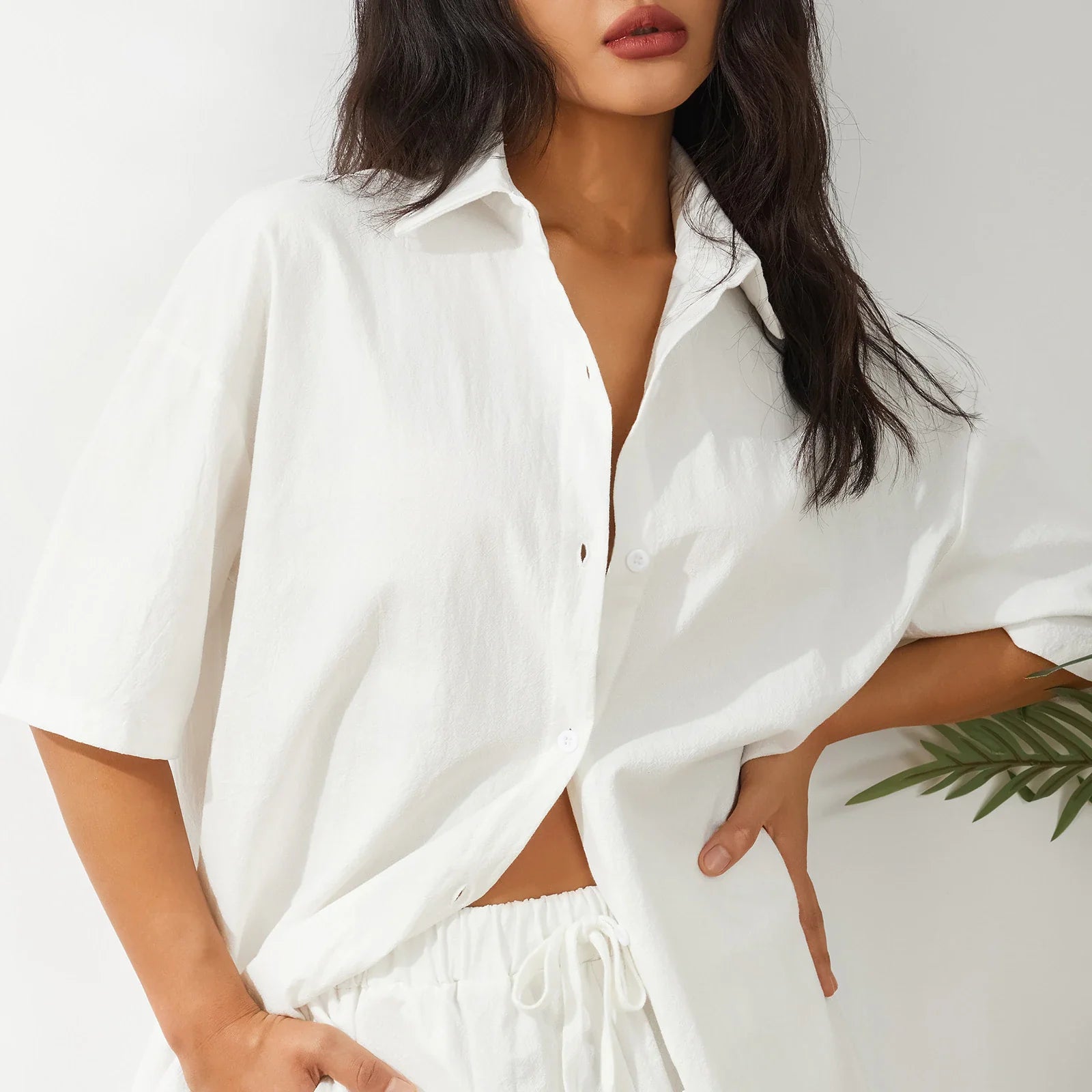 Conjunto de Blusa e Short Feminino em Linho - Mari