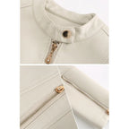 Jaqueta de Couro Gola Alta