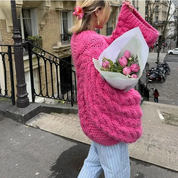 Suéter Trançado de Tricô