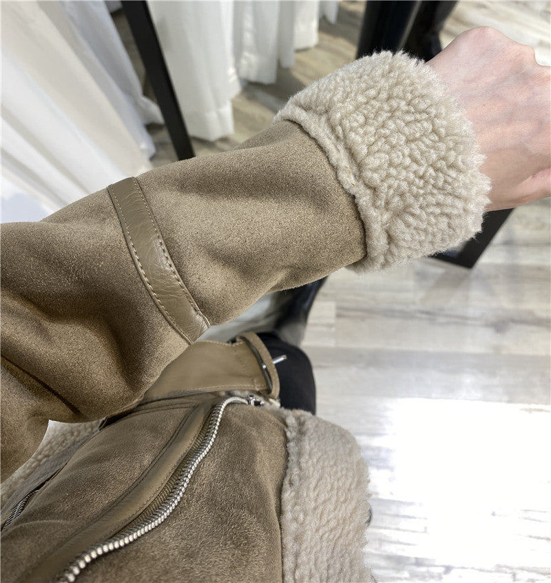 Jaqueta de Couro Forrada em Lã