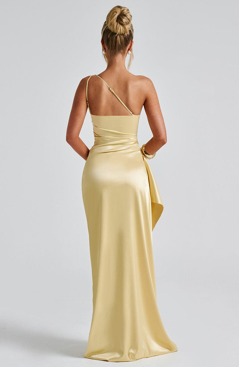 Vestido Longo em Cetim - Lemon