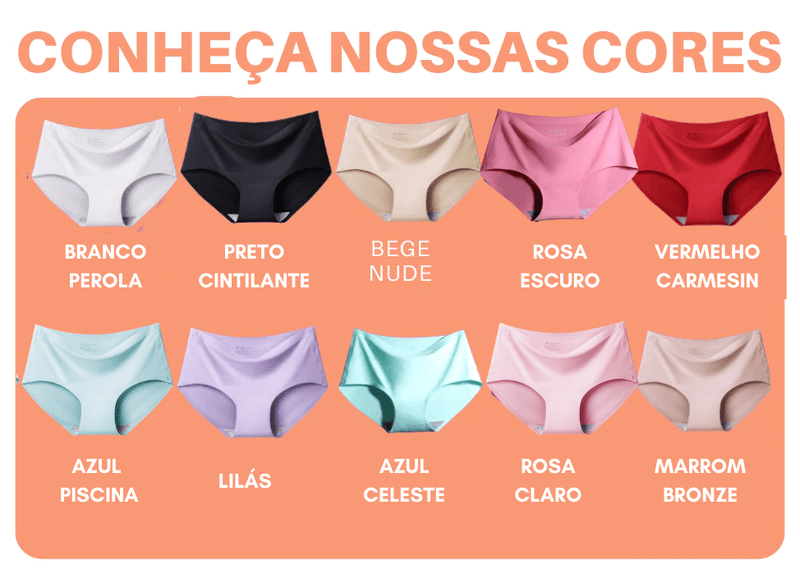 Coleção com 10 Unidades - Calcinha Premium Duplo Corte à Laser - Frete Grátis