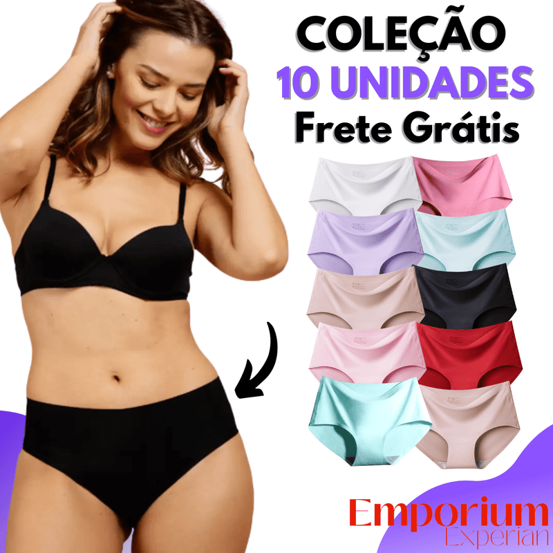 Coleção com 10 Unidades - Calcinha Premium Duplo Corte à Laser - Frete Grátis