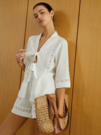 Conjunto com Blusa de Manga Curta com Recorte e Short