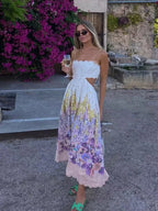 Vestido Longo Midi com Decote Reto